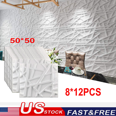 #ad 96PCS 3D Wall Panel DIY Room Decor Ceiling Tiles Wallpaper Background Decal PVC $254.99