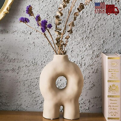#ad Decorative Ceramic Flower Vase for Home Decor Modern Style Body shape Vase $14.95