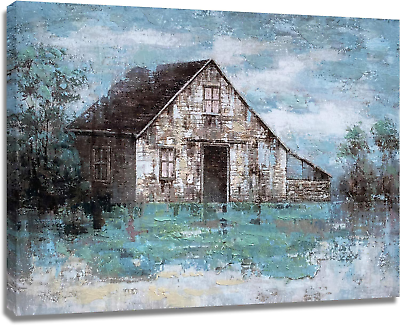 #ad Rustic Wall Art Farmhouse Living Room Decor Modern Cabin in the Woods Canvas Pai $67.50