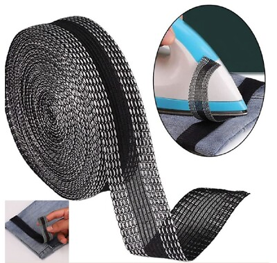 #ad 10M Iron on Hemming Tape Self Adhesive Fabric Fusing Tape for Clothing Repair $7.99