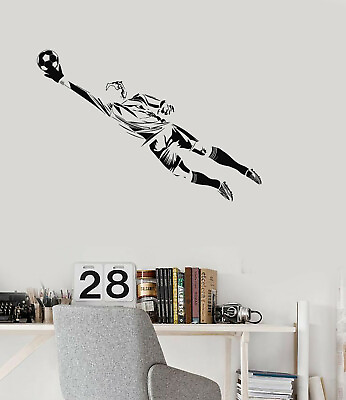 #ad Vinyl Wall Decal Soccer Goalkeeper Player Ball Sports Boy Room Stickers ig5187 $21.99