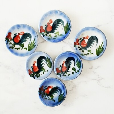 #ad Dollhouse Miniatures Ceramic Plates Roaster Hand painted Kitchen Decor Set 6 Pc $17.59