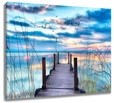 #ad #ad Sunset Coastal Nature Scenery Abstract Wall Art for Bathroom Living Room Bedroom $11.99