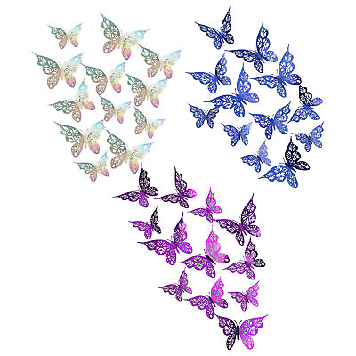 #ad 12ocs Butterfly 3D Stickers Wall Decals DIY Art Window Home Decoration Kids Room $7.65