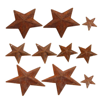 #ad 30PCS Rusty Metal Stars Retro Farmhouse Stars Decors Home Wall Stars Decoration $10.89