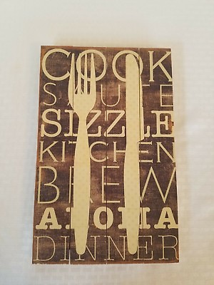 #ad Kitchen Wall Art brew Décor Sign Wood House Gifts Cook Signs Plaque dinner $24.81