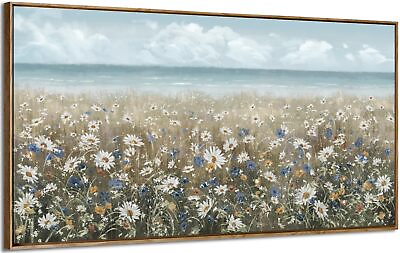 #ad Large Wall Art for Living Room Framed Boho Beach Coastal Floral Ocean Wall Pi... $174.25