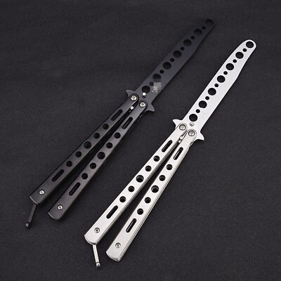 Butterfly Trainer Training Dull Tool Black Metal knife Practice NEW $6.85