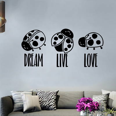 #ad Dream Ladybug Lady Bug Insect Animal Wall Art Stickers for Kids Home Room Decal $17.50