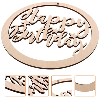 #ad Happy Birthday Banner Wood Chip Wall Decor DIY Painting Gift Tags $11.25