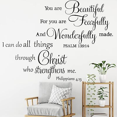 #ad Outus 2 Pcs Scripture Wall Decals Bible Verse Wall Stickers Vinyl Christian Quot $20.39