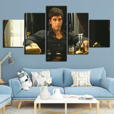 #ad Al Pacino Scarface Framed 5 Piece Movie Canvas Wall Art Painting Wallpaper Poste $249.00