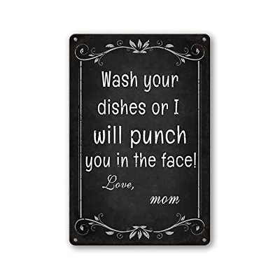 #ad Kitchen Signs Wall Decor Funny Metal Tin Sign Kitchen Sets For Home yellow $18.74
