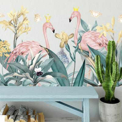 #ad Flamingo Tropical Plant Kids Wall Art Stickers Nursery Decal Decor Art Mural DIY AU $28.79