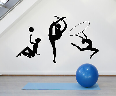 #ad Vinyl Wall Decal Athletic Girls Sports Artistic Gymnastics Stickers g2409 $69.99