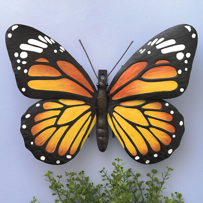 #ad Butterfly Monarch Wall Art 3D Hanging Metal Indoor Outdoor Home Garden Decor $29.98