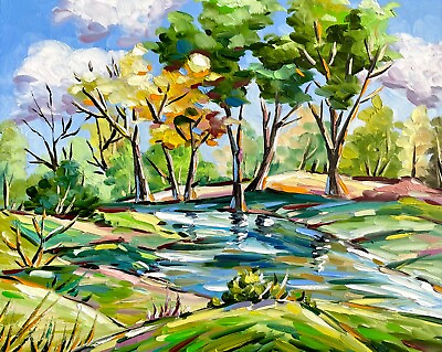 #ad Original Oil Painting Green Hill Country Art Austin Texas Wall Art 8x10 inches $39.00