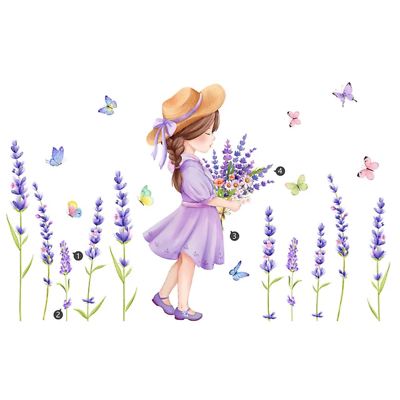#ad Spring Outing Purple Lavender Grils Wall Stickers Wall Decals for Baby Girls Roo $30.26