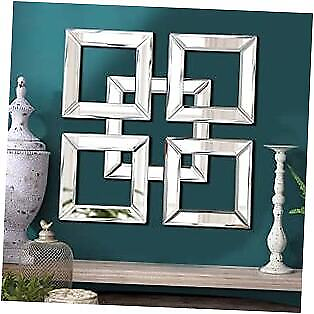 #ad Square Mirrored Wall Decor Decorative Mirror Modern 12x12 inches Silver F $40.00