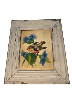 #ad Wall Art Framed Bird Print Sparrow Floral Morning Glory Spring $19.00