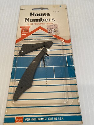 #ad Vintage House Number 7 NOC 4” Mid Century Black By Hager Hinge USA #7 $12.99