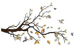 #ad Yellow Birds On Long Tree Branches Wall Stickers Removable Creative Tree $12.72
