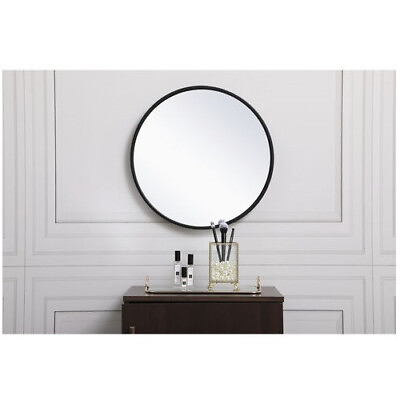 #ad Wall Mirror Home Decor Hiqh Quality Modern Sleek Elegant Black Round $35.00