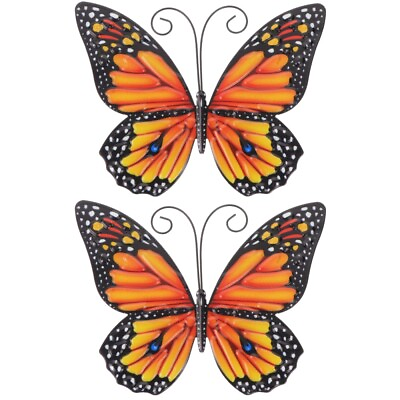 #ad 2pcs Metal Butterflies Wall Art Home Butterflies Craft Garden Butterflies $11.26