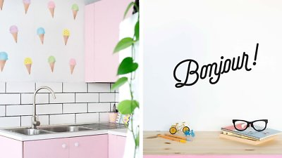 #ad BONJOUR Paris Girls Office Living Bedroom Wall Decal Sticker Decor Removable $9.82