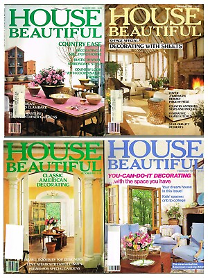 #ad House Beautiful Home Decor Magazine 4 Issues 1980#x27;s Country American Classic ADS $29.74