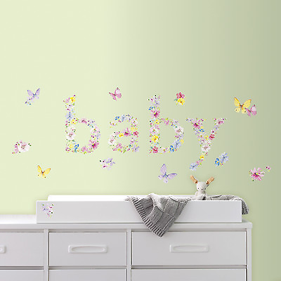 #ad New Kathy Davis BABY BUTTERFLIES WALL DECALS Butterfly Nursery Stickers Decor $10.00