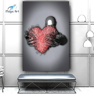#ad 3D Effect Art Home Decor Modern Home Canvas Prints Love Art Romantic Artwork $78.99
