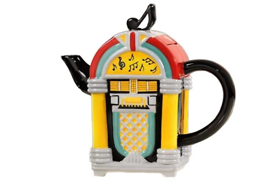 #ad Jukebox Teapot 33 oz Retro Design 8.3quot; High Music Kitchen Fun Tunes Giftcraft $52.99