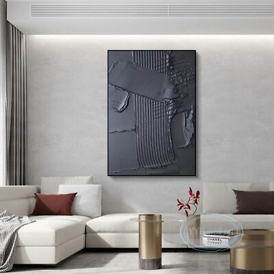 #ad 3D Thick Texture Fashion Decorative Mural Handmade Oil Painting Abstract Wall $99.60