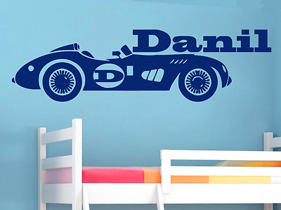 #ad Wall Decals Boy Custom Name Kids Art Racing Car Vinyl Sticker Nursery Decor MS3 $24.99