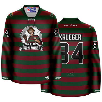 #ad Elm Street Nightmares Freddy Krueger Hockey Jersey $134.95