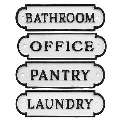 #ad Cast Iron Pantry Office Bathroom Laundry Room Signs Farmhouse Rustic Plaque $27.99