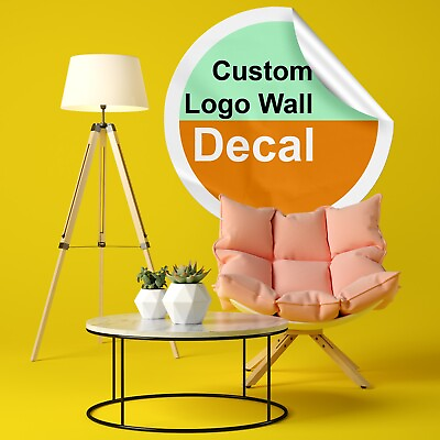 #ad Custom Wall Decal Logo Sticker Personalized Vinyl Print Shape Cut Business Round $149.60
