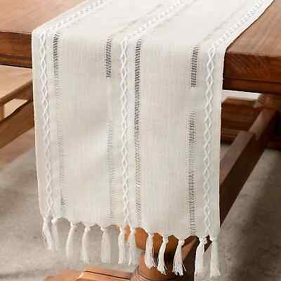 #ad Linen Table Runner Rustic Table for Dining Kitchen Party Dresser Decoration $16.88