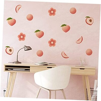 #ad Wall Stickers Peel and Stick Wall Decals Removable Vinyl Pink Peach Flowers $15.86
