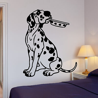 #ad Wall Stickers Kitchen Dalmatian Puppy Dog Pet Bowl Vinyl Decal ig1421 $29.99