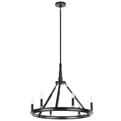 #ad 6 Light Medium Chandelier In Art Deco Style 24 Inches Tall and 27 Inches Wide $353.95