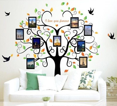 #ad Wall Sticker Wall Decals Photo Frame Tree Tattoo Wall Art Home Decor Living Room $9.45