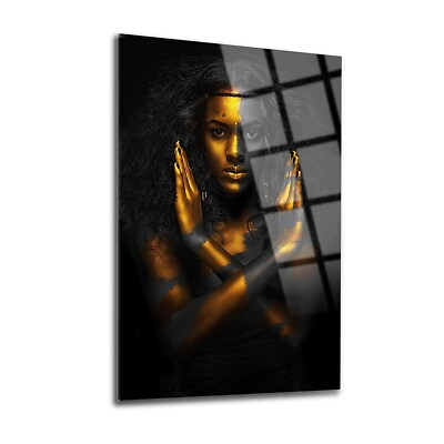 #ad Woman Premium Tempered Glass Wall Art Fade Proof Home Decor Wall Art $149.00