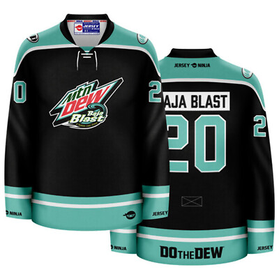 #ad Mountain Dew Baja Blast Black Hockey Jersey $144.95