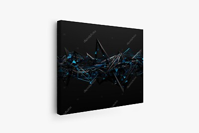 #ad Wall Art Canvas Abstract 3D Rendering Of Chaotic Structure Print Living Bed Room $26.99