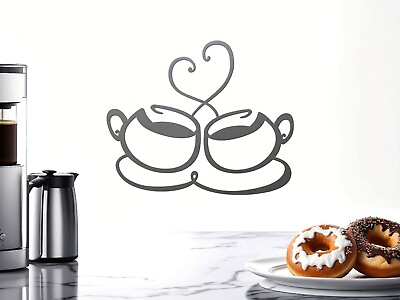 #ad COFFEE CUPS Metal Kitchen Tea Mug Wall Art Decor Plasma Cut Java Latte Mocha $35.00