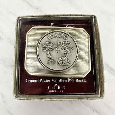 #ad #ad Fort Vintage Pewter Idaho Medallion Belt Buckle Made in USA $19.99