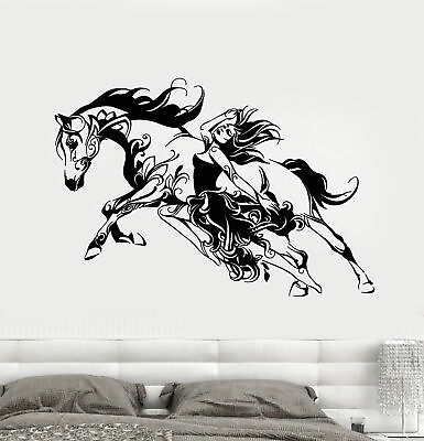 #ad Vinyl Wall Decal Abstract Beautiful Horse Girl Pet Animal Stickers 1952ig $29.99
