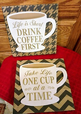 #ad #ad 2 Graphic Coffee Wall Plaques Trending Kitchen Decor $11.99